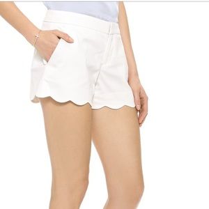 Club Monaco Amber White Shorts with scalloped hem
